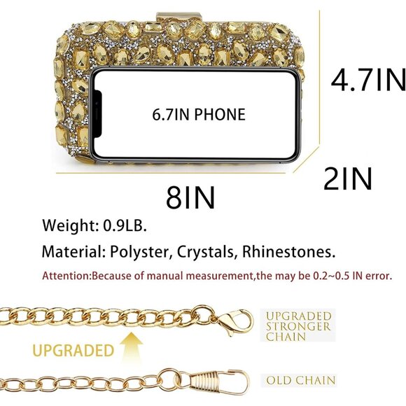 CLUTCH Purses For Women Gold - Picture 3 of 7